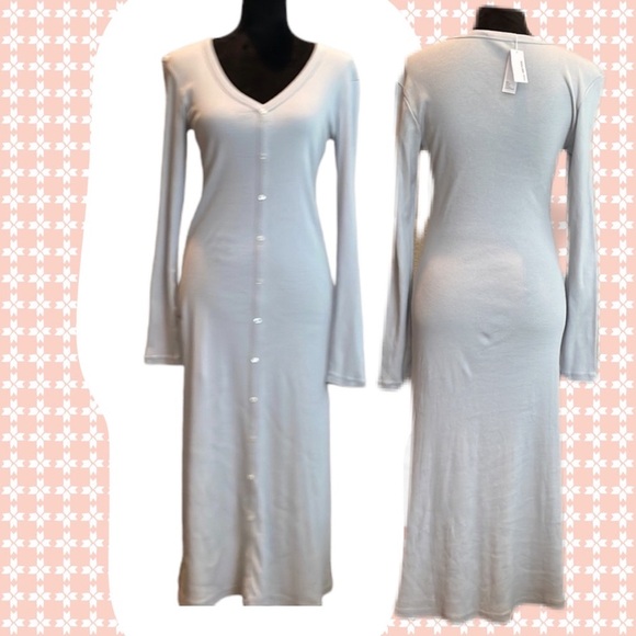 Ribbed Cardigan Dress,James Perse - Picture 7 of 8